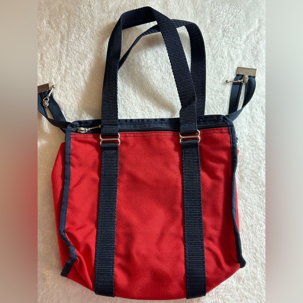TLC KANVAS  Red and Navy Satchel Dual Zip Customized Pockets - Picture 3 of 10